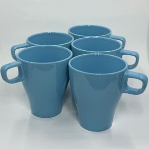 IKEA of Sweden Fargrik Aqua Turquoise Stackable 8 oz Mug Coffee Cup - Set of 5
